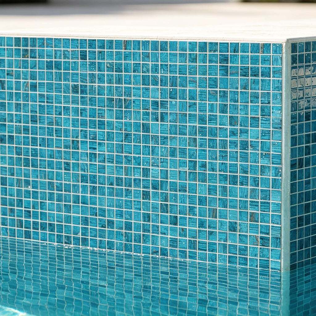 11.5 sq.ft Azure Blue Glass Mosaic Tile , Pool, Backsplash