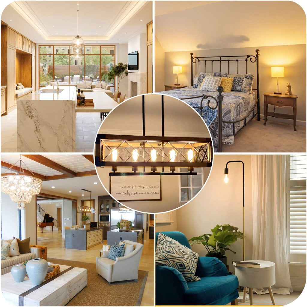 ST64 Large Vintage LED Edison Bulbs, 60W Equivalent 7W, 800Lumens, Dimmable Antique LED Filament, 2700K Warm