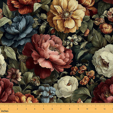 Vinatge Peony Fabric by The Yard Retro Flower Floral