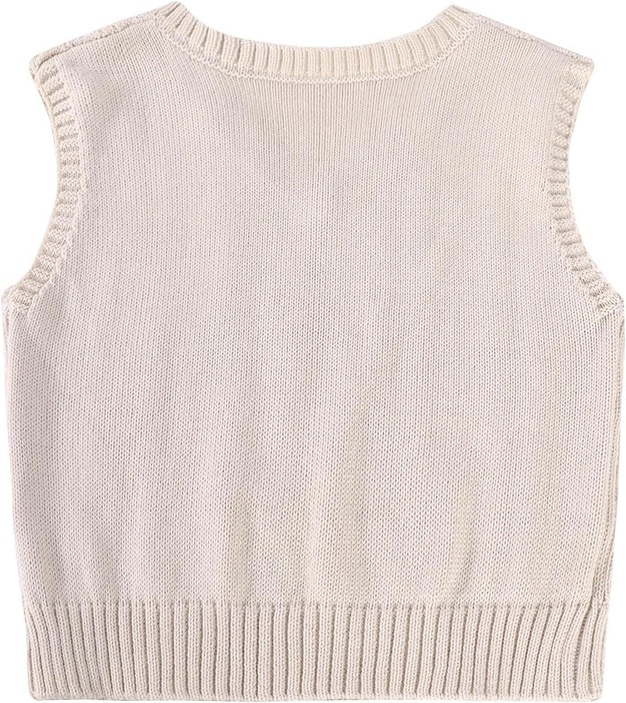 Boys Cable Knit Sweater Vest V Neck Pullover for Toddler