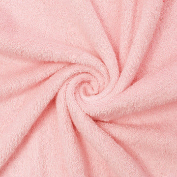 500 GSM Hypoallergenic Cotton Terry Cloth 46" Fabric by The Yard (Pink, 5 Yards)