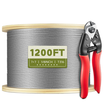 1/8" Stainless Steel Cable for Railing, 7x7 Wire Rope