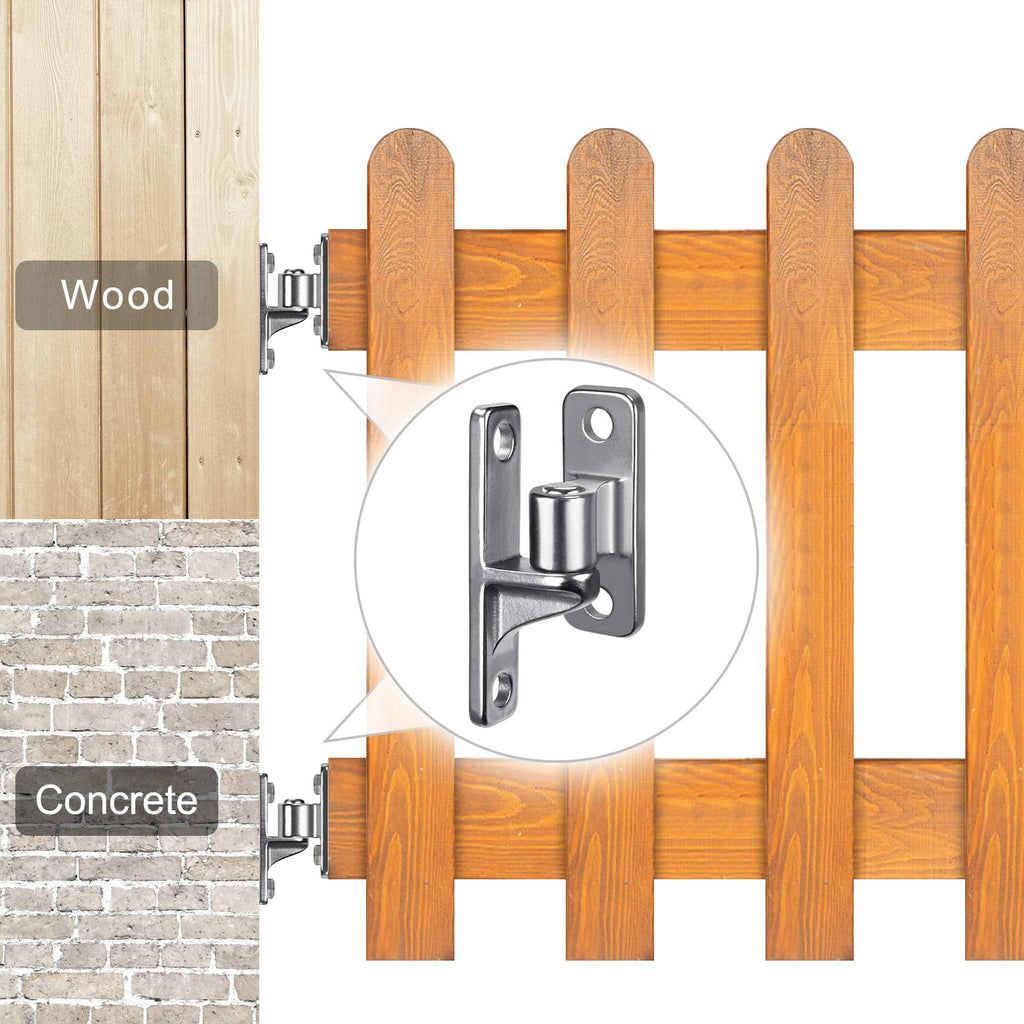 Heavy Duty 304 Stainless Steel Gate Hinges, Non-Welded One-Piece Design, Wall Mount Gate Hinges with 5/8'', Post