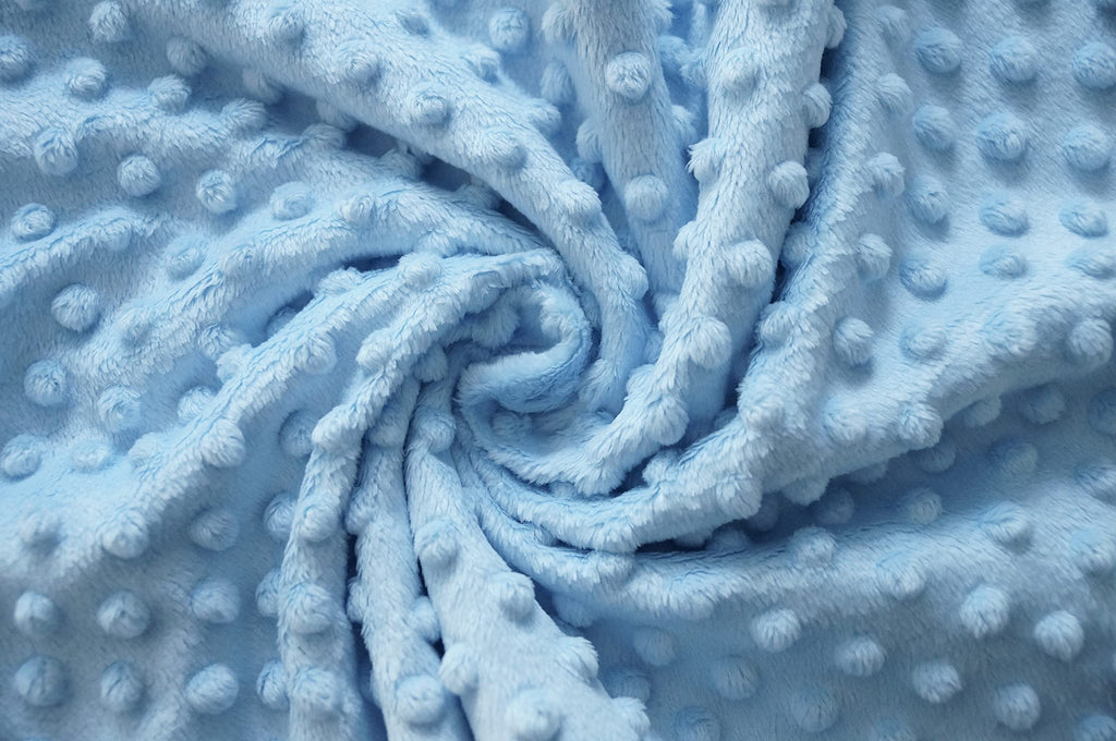 Sky Blue Minky Bubble Dimple Dot Plush Fur Fabric Polyester 58-60"