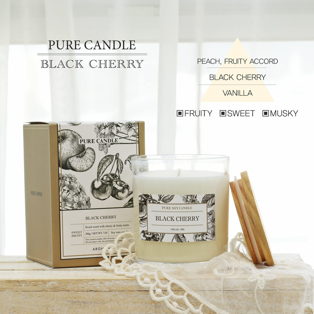 Black Cherry Merlot Soy Candles with Messages, Fall Candles Bestfriend Gift, Energizing Fruity Scent