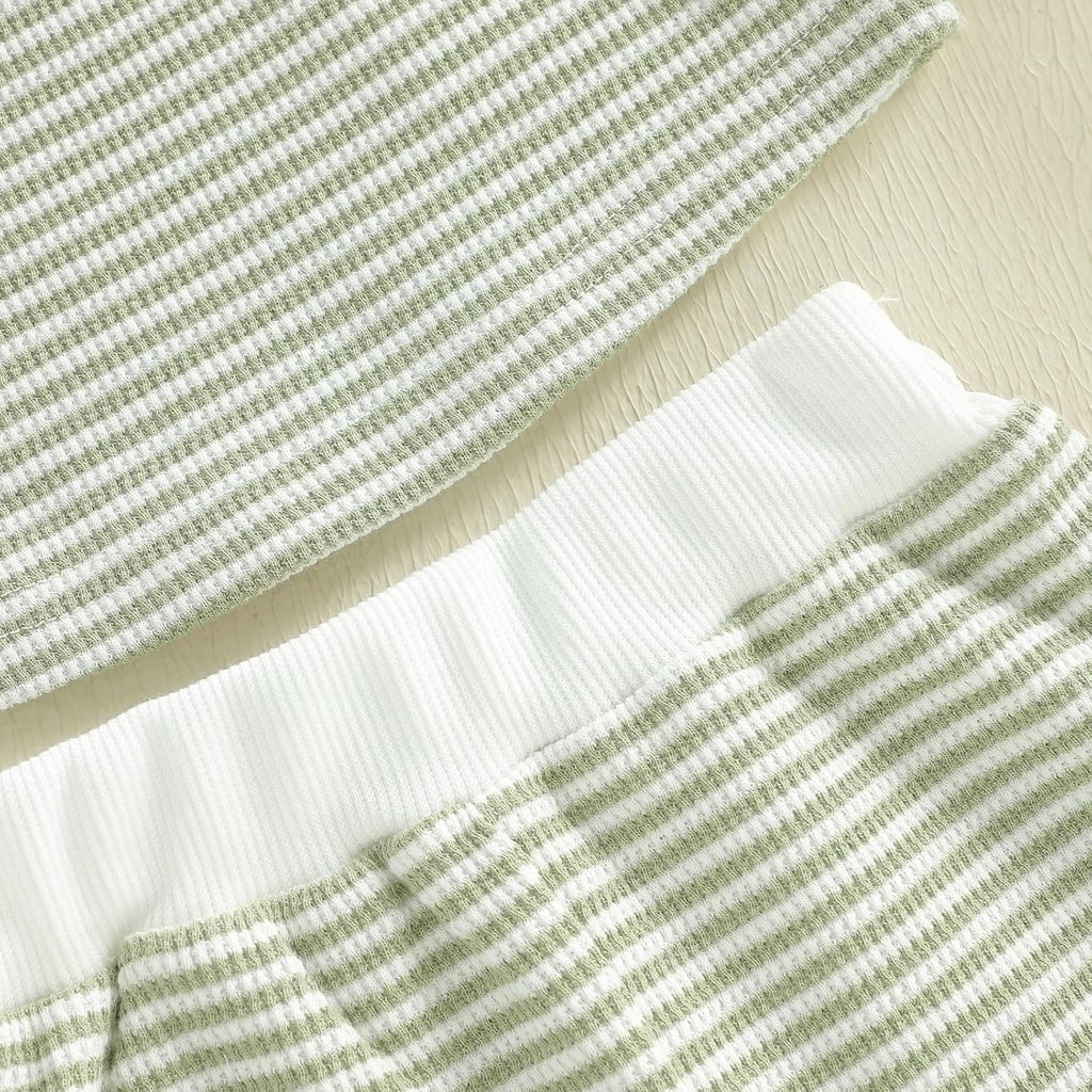 Toddler Baby Boy Stripe Waffle Sleeveless Shirt Shorts Set