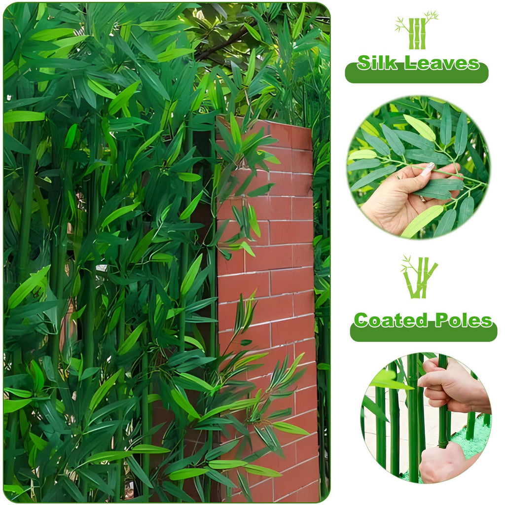 4/5/6/7ft Artificial Bamboo Tree 10 Pack, Fake Bamboo Plant with Encrypted Silk Leaves for Garden Yard Indoor Outdoor