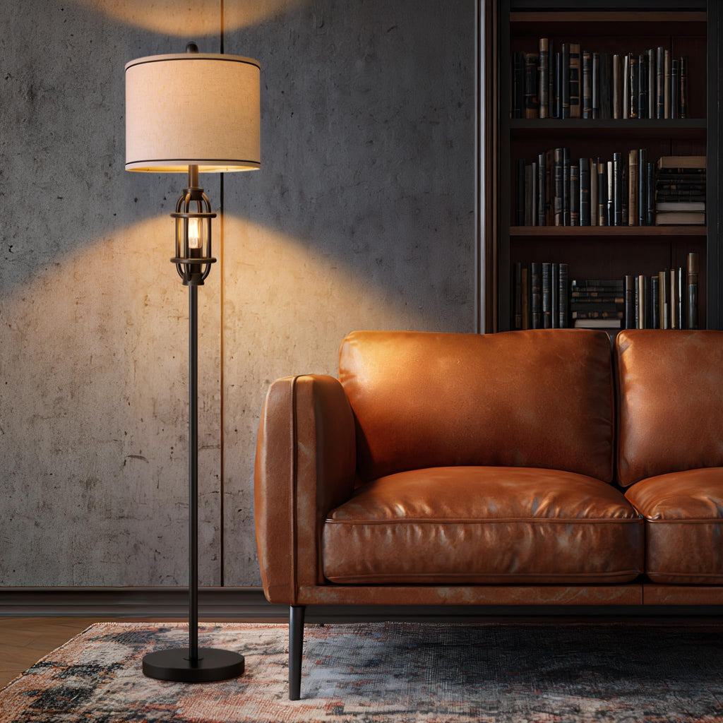 62.5" Floor Lamp Industrial Black Standing Tall Lamp