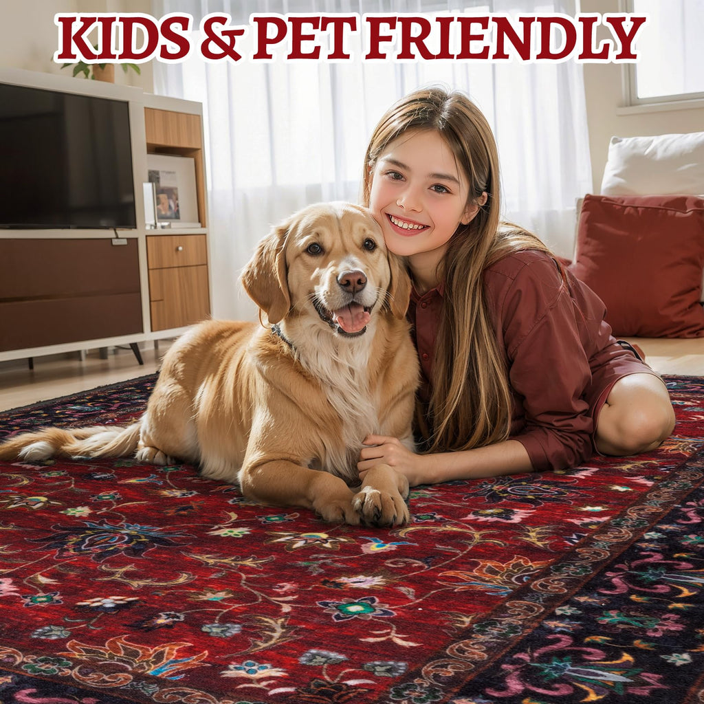 Red 2x5 Washable Runner Rugs s, Oriental Non Slip Rug Runner