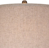 St. Claire Mid Century Modern Table Lamp 30 3/4" Tall Wood Brown Open Vase Taupe Fabric Drum Shade Living Room House