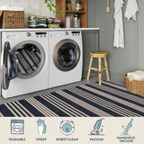 Elance Striped Easy Jute Outdoor Patio Rug, Washable 5x7 Area Rugs for Living Room Office Indoor Out