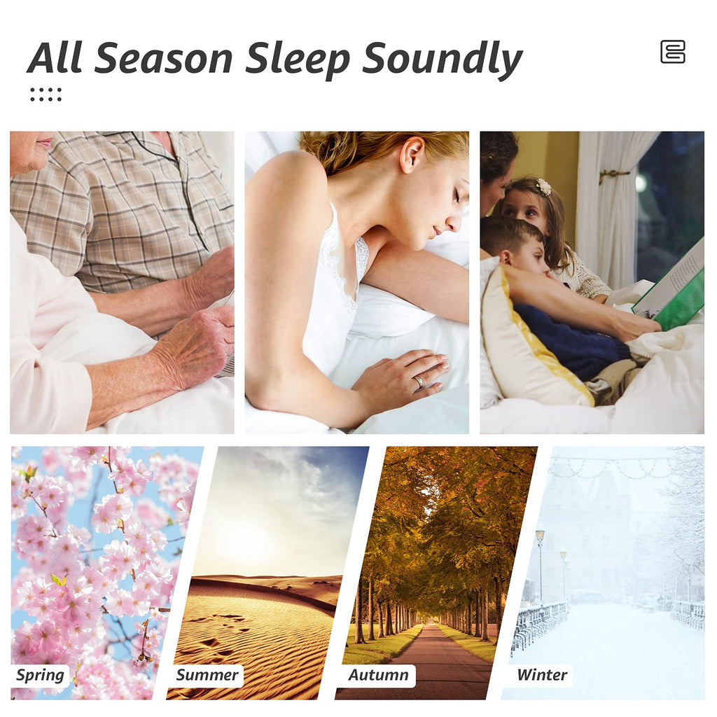 All Season Twin Size Bed Comforter - Cooling Goose Down Alternative Quilted Duvet Insert with Corner Tabs - Winter