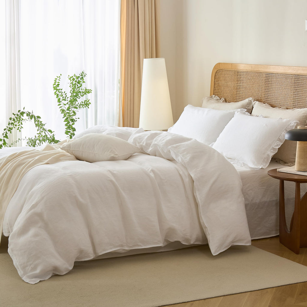 100% French Linen Duvet Cover Set, Organic Linen