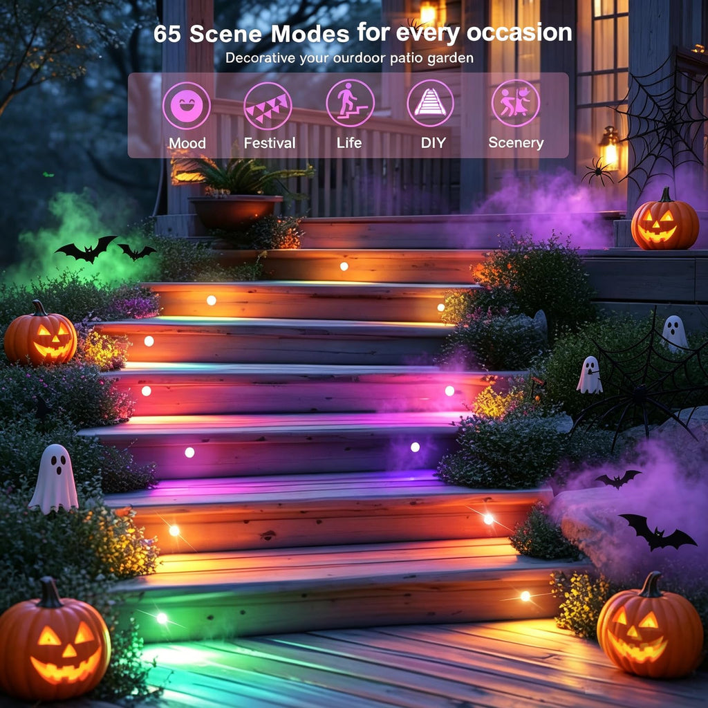 LED Deck Lights Kit, 30 Pack 1.22" WiFi Smart RGBW+IC Multicolor