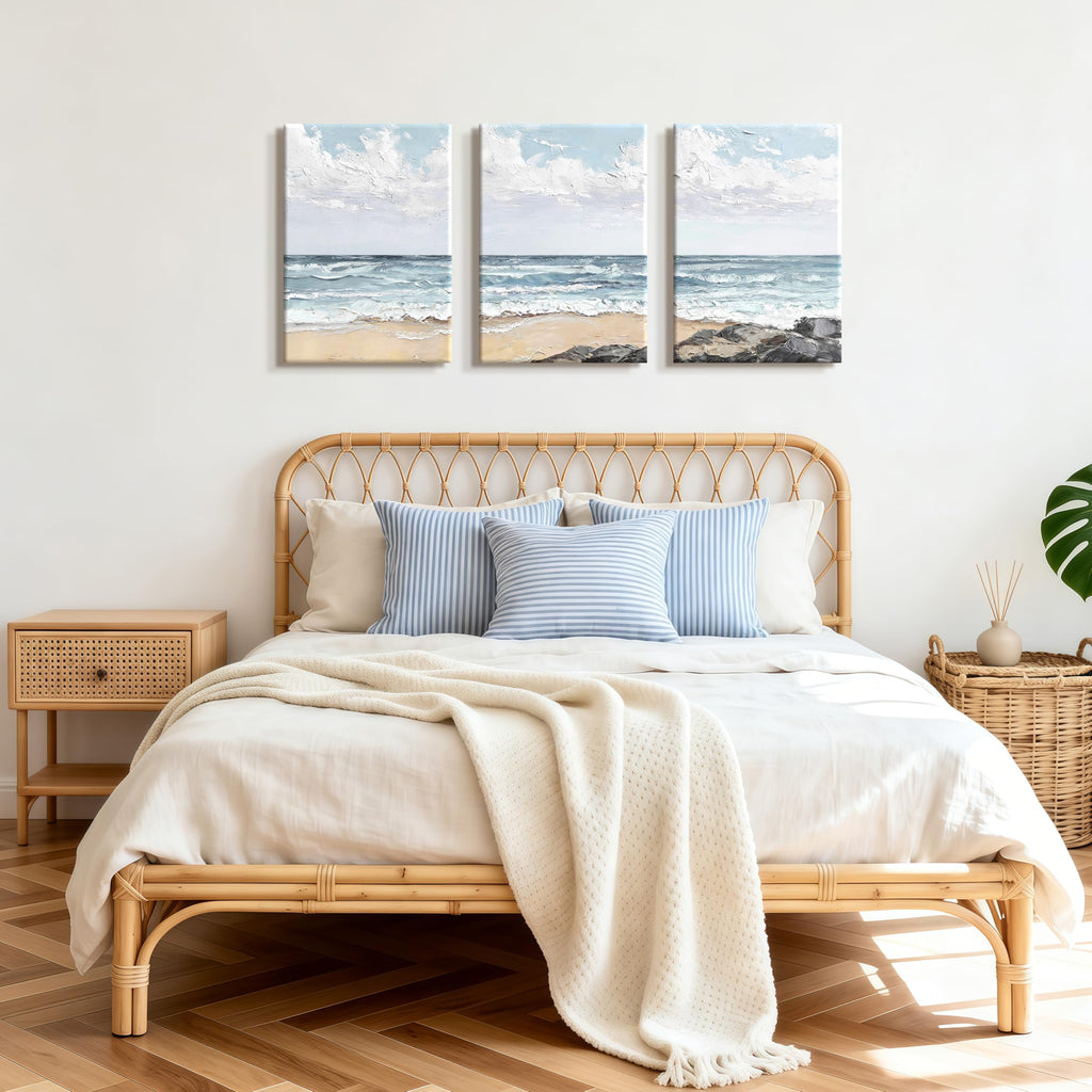 Abstract Seascape Beach Canvas Wall Art Prints 16"x24"x3