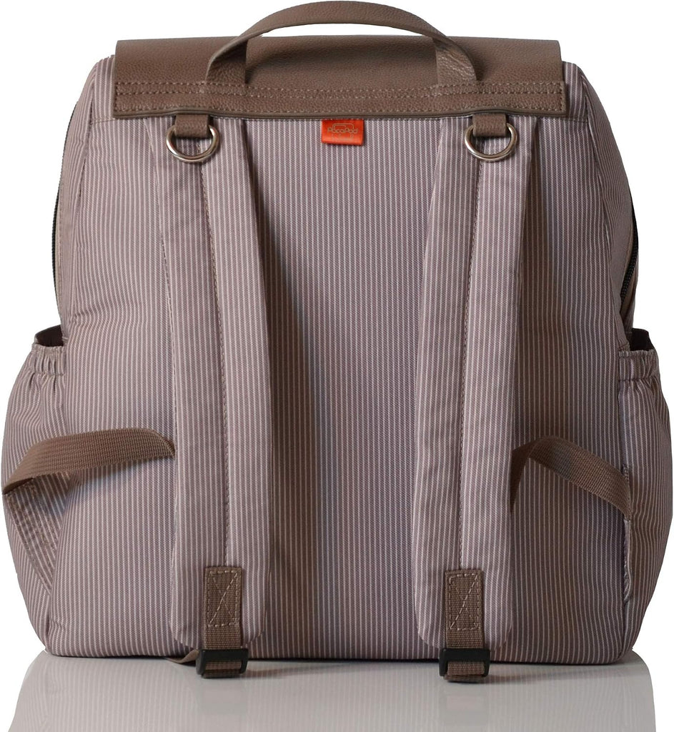 Hastings Pack Latte Backpack Baby Diaper Bag - Luxury Neutral Beige Knapsack 3 in 1 Organising System