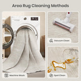 Washable Round Area Rugs 8x8 - Stain Resistant 8ft Round Rugs for Living Room, Non Slip Backing Prin