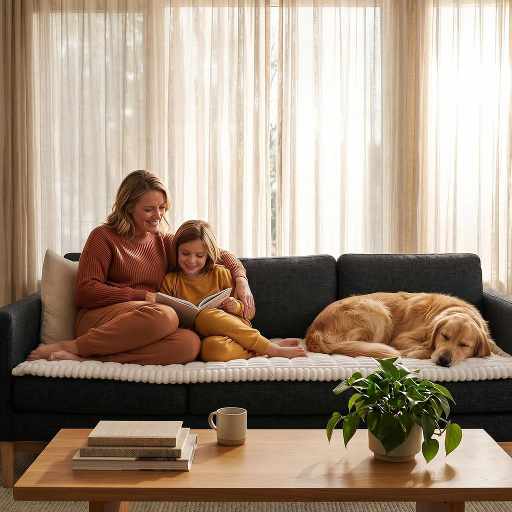 Waterproof Flannel Dog Couch Cover, 27.6" x 59", White