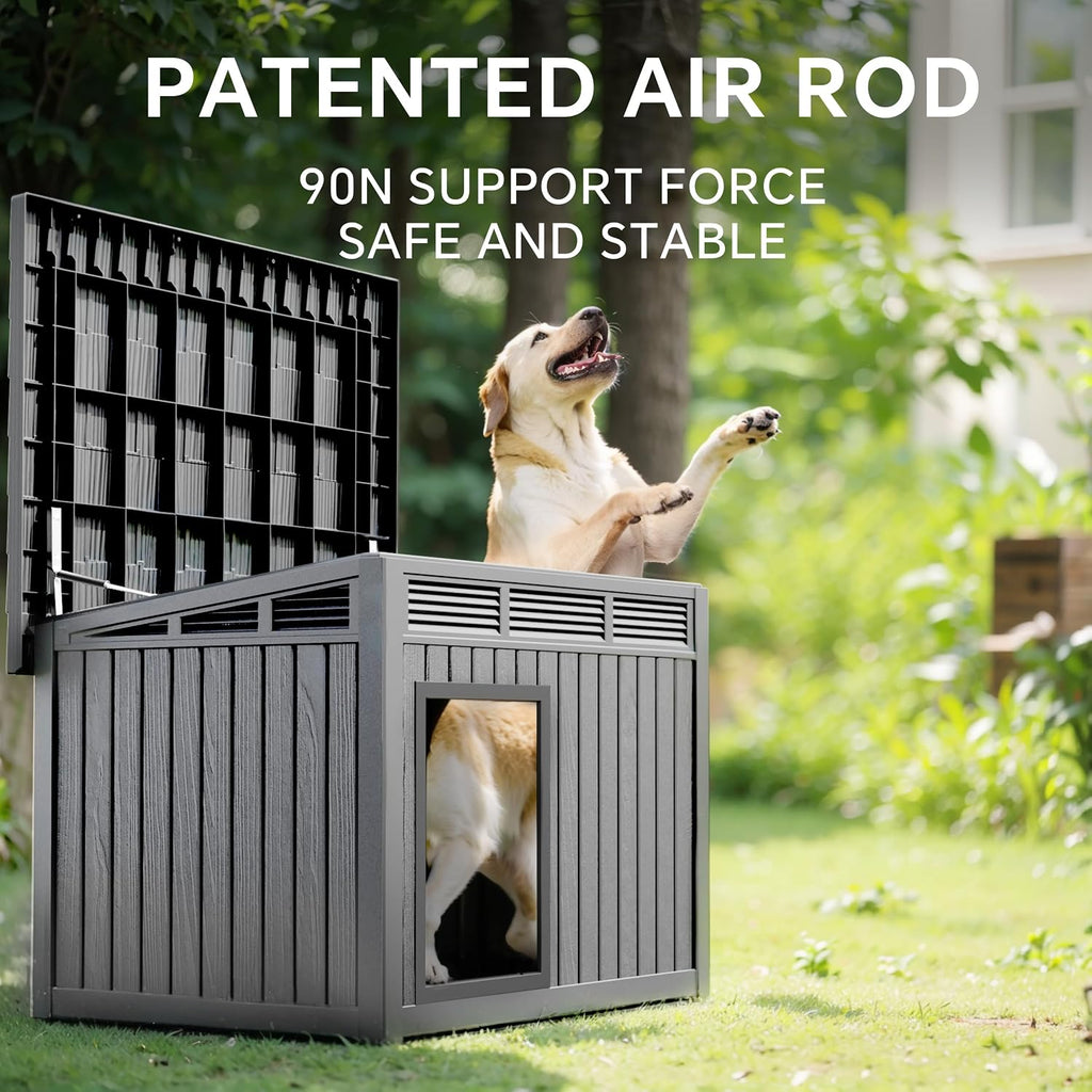 Dog House Outdoor & Indoor, Medium Size, Gray