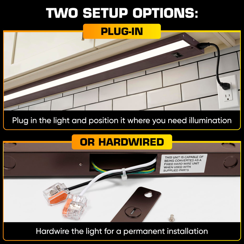 LED Under Cabinet Lighting Hardwired - 40 Inch Bronze