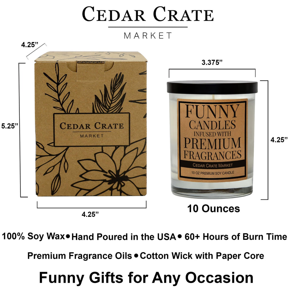 My Last Fuck Candle, Funny Sarcastic Adult Humor Gift, Bamboo Cypress Scented Premium Soy Candle for Stress Relief