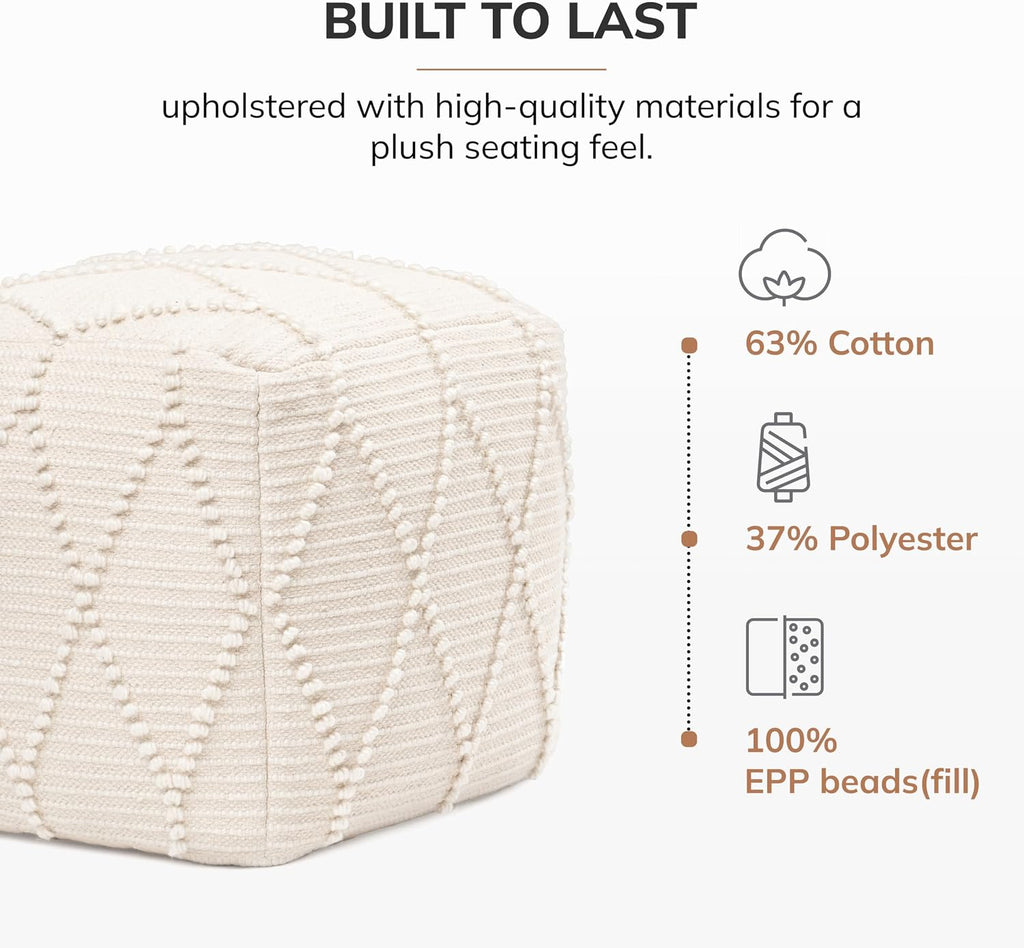 Pouf Ottoman Foot Rest, Ottoman Pouf, Comfortable Foot Stool, Decorative Floor Seating Decor, Bedroom & Home Décor
