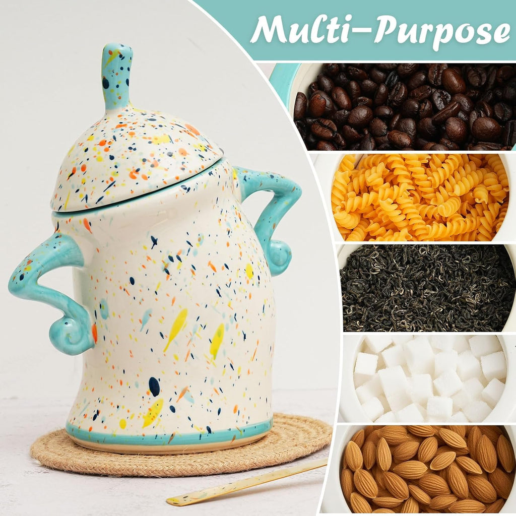 Canister with Attitude - 1.2L Airtight Sassy Canister, Ceramic Storage Canister with Lid, Sugar, Flour, Coffee
