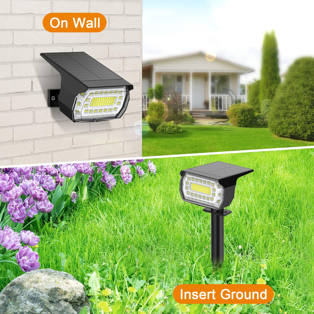 Solar Spot Lights Outdoor IP67 Waterproof, 8 Pack/76 LED, Cool White