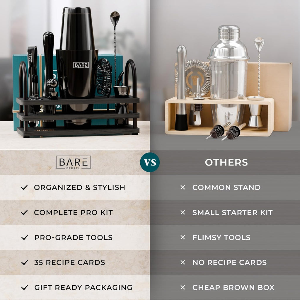 Mixology Bartender Kit Bar Set | 14-Piece Cocktail Shaker Set | Martini Barware Mixing Tools Bartending | 35 Recipe - Set of 14