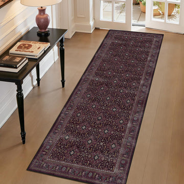 Fig 2x6 Hallway Runner Rugs Non Skid Washable, Earth Tone Dark Academia Carpet Runners for Ktichen 6ft, Luxurious