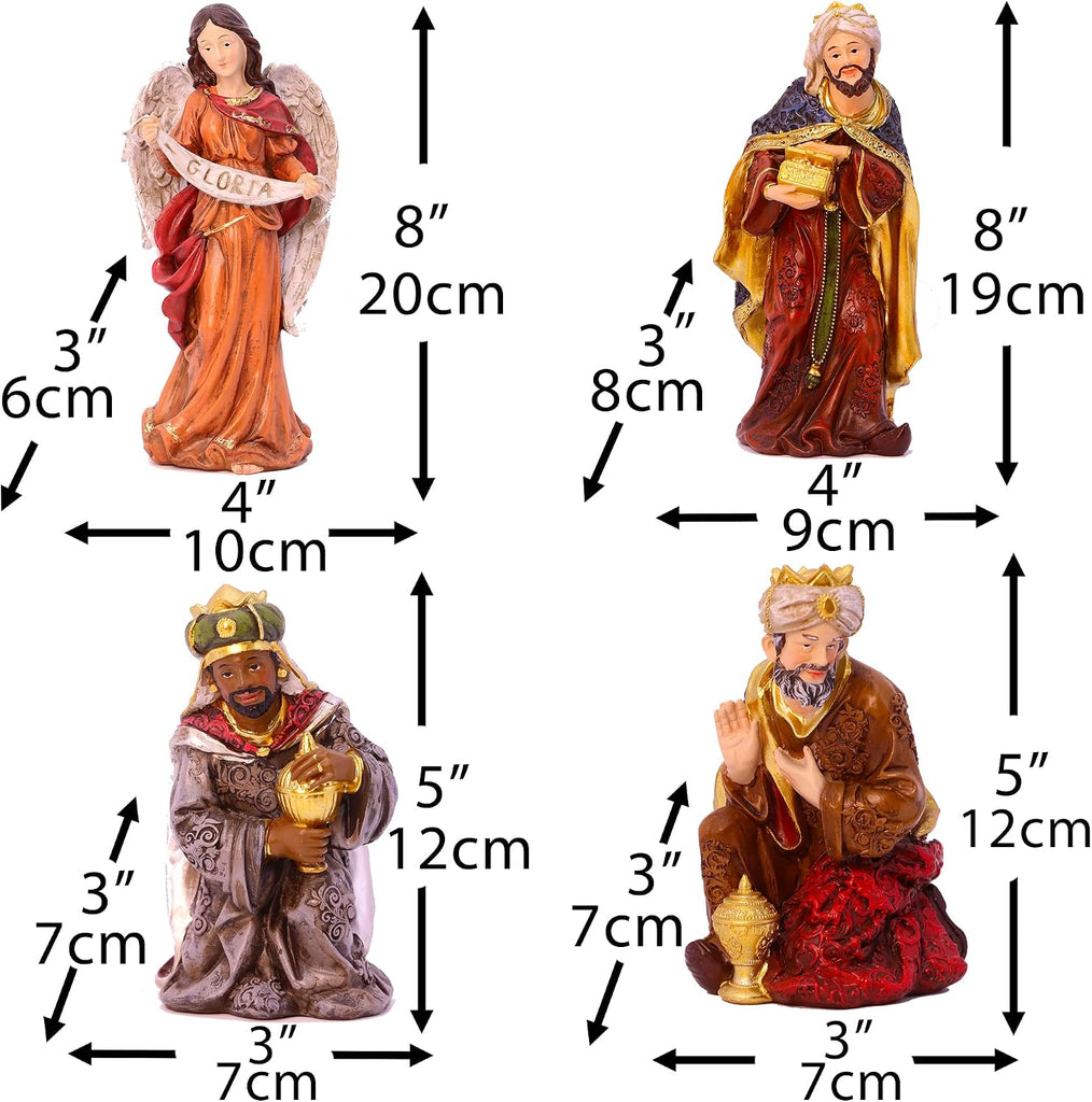 Nativity Set Christmas Scene Set Figurines Statue 8.25 Inch 11 Pcs