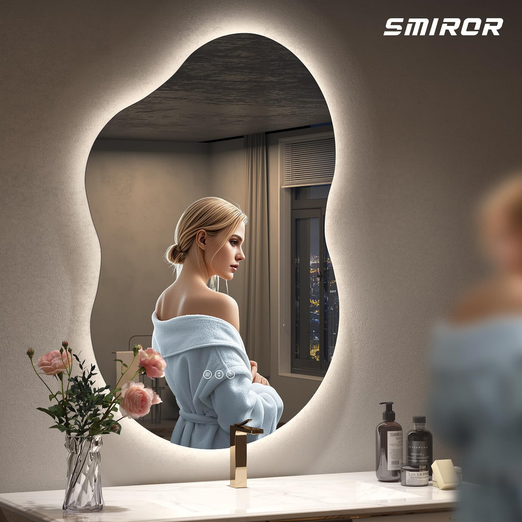 20x32 Irregular Backlit Led Lighted Bathroom Vanity Mirror