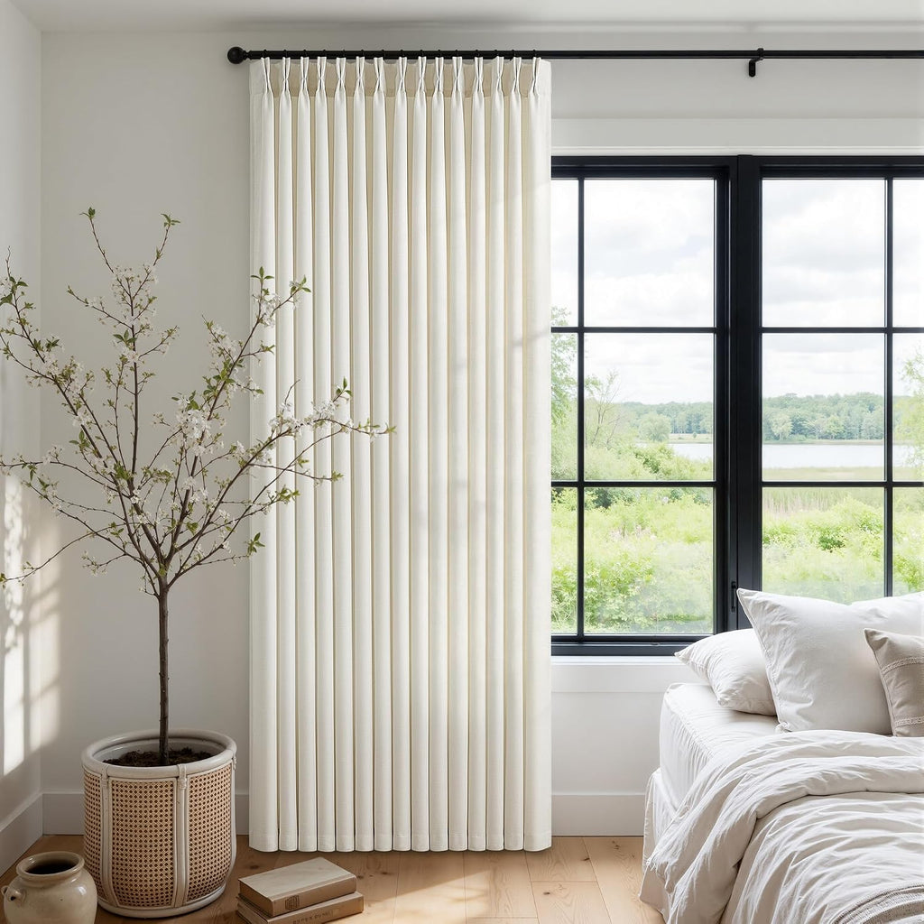 Extra Wide 100 Inch Large Curtains 96 Inches Long for Sliding Glass Door Living Room Bedroom 1 Panel Memory Trained