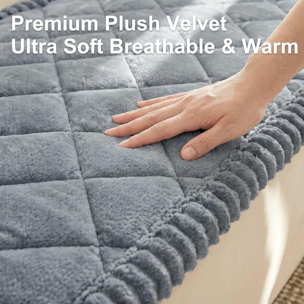 Non Slip Couch Cover for Dogs, Fuzzy Plush Pet Sofa Protector