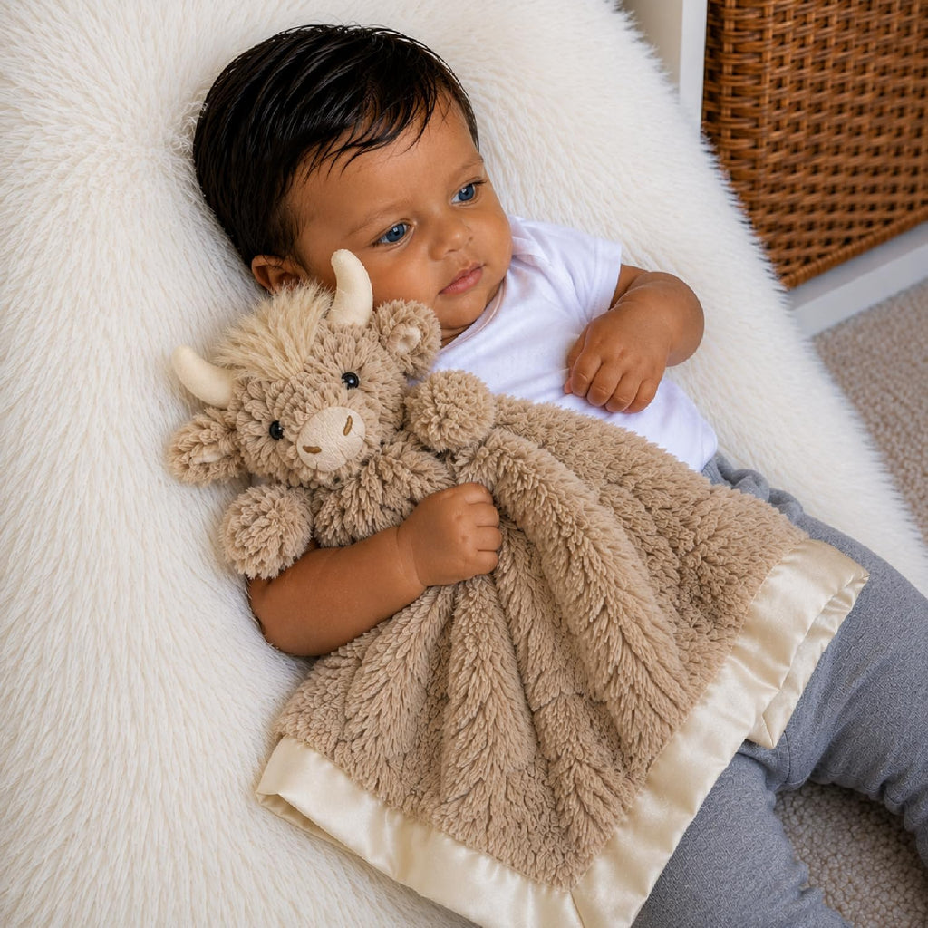 Lovey Putty Nursery Baby & Toddler Stuffed Animal Security Blanket Soft Snuggle Toy, 13 x Inches, Brown Highland
