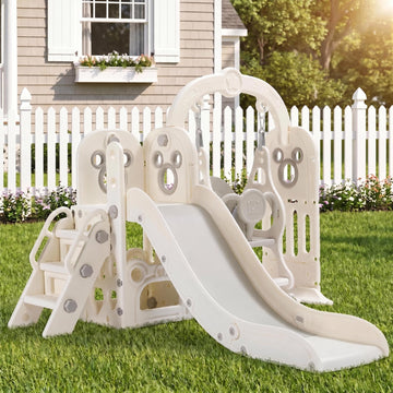 7 in 1 Toddler Slide and Swing Set, Kids Climber Playset with Storage Space