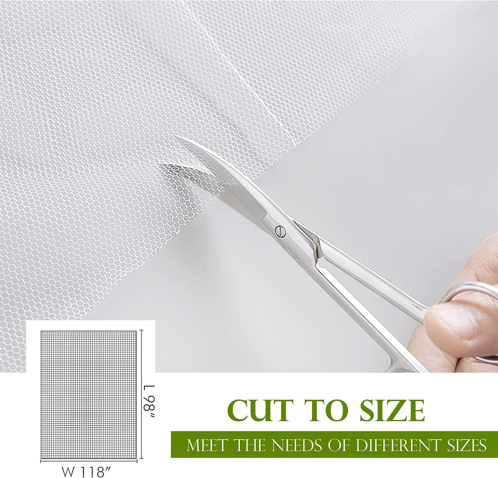 Mosquito Net Outdoor Curtains Waterproof, 2 Panels | Quick Dry, Lightweight, Tulle Drapes Mesh Netting with DIY