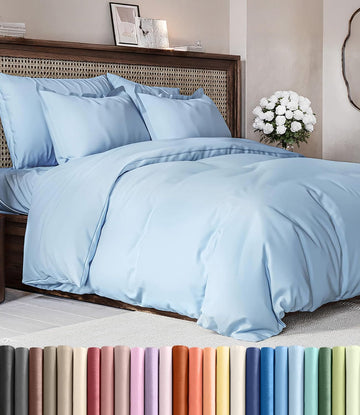 Duvet Cover Full Set - Extra Soft Full Duvet Cover 80" 90" with 2 Pillow Shams for Women, Men, Kids & Teens - Hotel