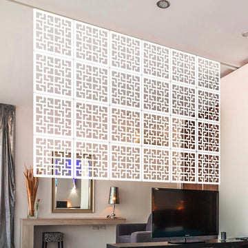 Hanging Room Divider Panels, 36 PCS White
