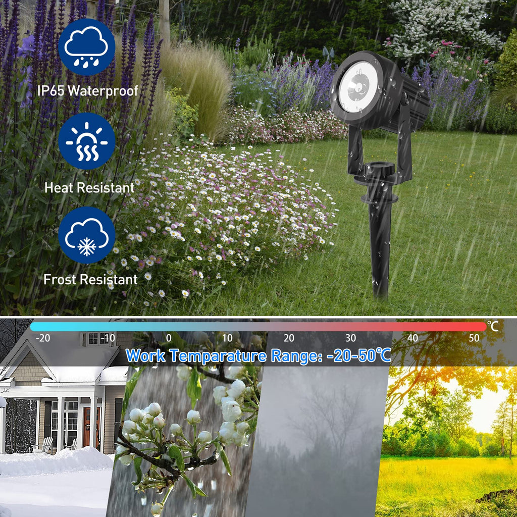 Solar Landscape Spotlights 4-Pack Warm White 3000K Outdoor Garden