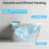 Smart Toilet with Elongated Heated Seat, Auto Flush, One Piece Toilet for Bathrooms Soft-Close Seat & Lid, Night Light