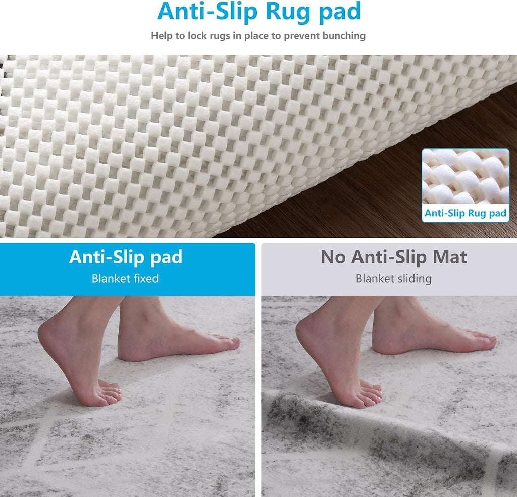 Non Slip Area Rug Pads Non Skid Rug Gripper 9x12 Feet Extra Thick Pad Anti-Slip Carpet Rug Mats for Hardwood Surface - Set of 108