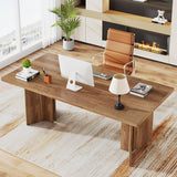 63-inch Executive Desk, Vintage Home Office Computer Desk with Large Tabletop