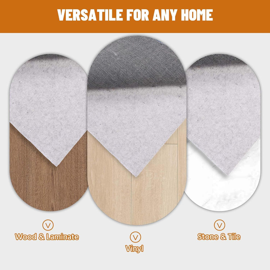 4' x 6' Non Slip Rug Pad Waterproof, 1/4" Thick 100% Felt +Rubber Rug Pad, Under Area Rug Pad Protective Cushioning - Set of 24
