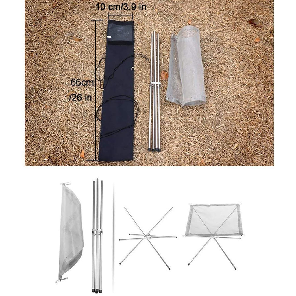 Portable Outdoor Camping Fire Pit Collapsing Steel Mesh Fireplace Folding Wood Burning Stove with Carry Bag