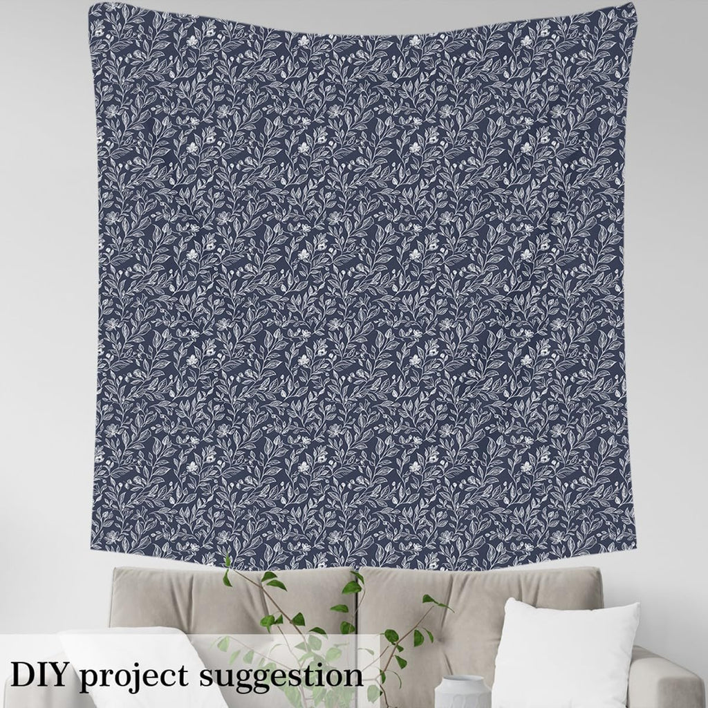 Flowers Upholstery Fabric By The Yard, Vintage Flowers Pattern Reupholstery Fabric for Chairs, Nature Theme Leaf