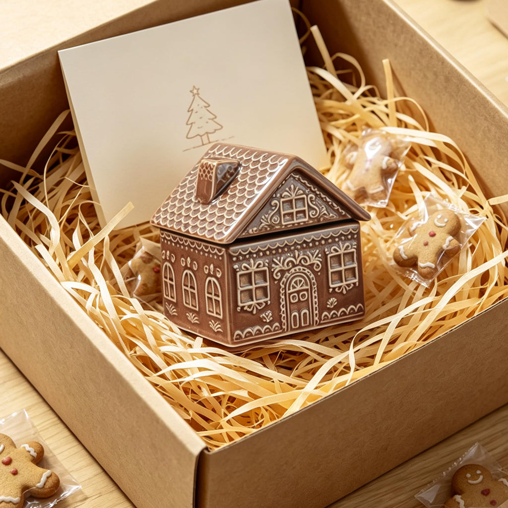 Christmas Scented Jar Candle Gingerbread House Decor for Gifts
