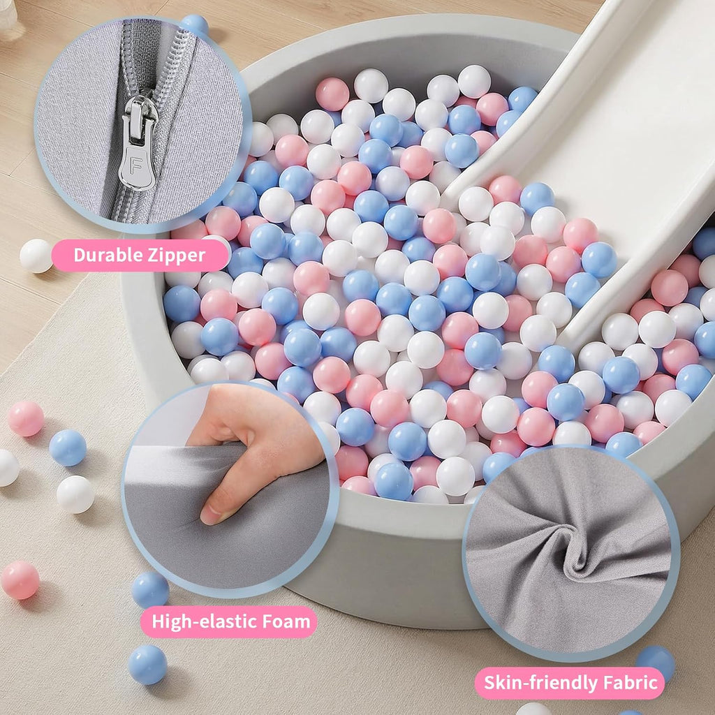 Foam Ball Pit, Ball Pit for Toddlers, Gray, NO Balls