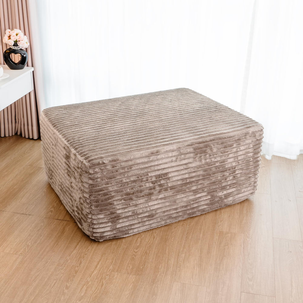 37.4" Rectangle Ottoman Foot Rest for Couch - Corduroy Upholstered Compressed Memory Foam, Cloud Ottoman for Modular