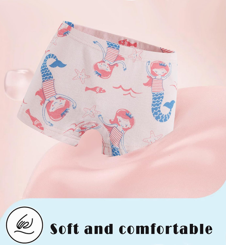 Girls Soft Boyshort Panties Cotton Briefs Kids Underwear
